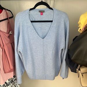 Vince Camuto Sky Blue V-Neck Sweater